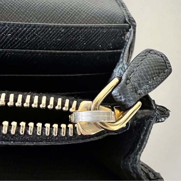 Prada Black Bow Wallet Saffiano Leather Continental Snap Front - Picture 8 of 12